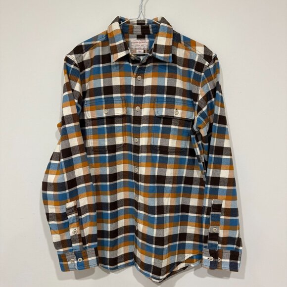 Filson Other - Filson Mens Vintage Flannel Work Shirt Brown Cream Ochre Blue Plaid Size M NWOT